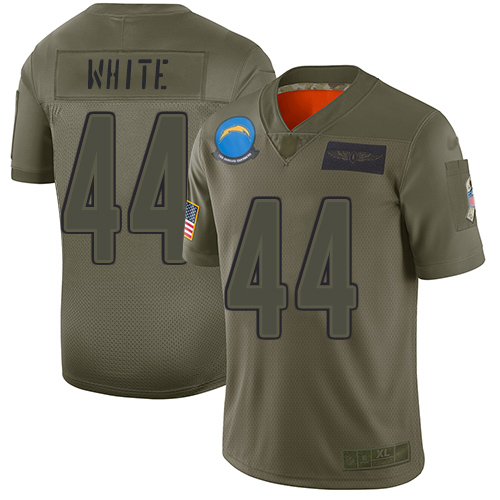 Nike Los Angeles Chargers #44 Kyzir White Camo Men’s Stitched NFL Limited 2019 Salute To Service Jersey