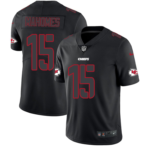 Nike Kansas City Chiefs #15 Patrick Mahomes Black Men’s Stitched NFL Limited Rush Impact Jersey