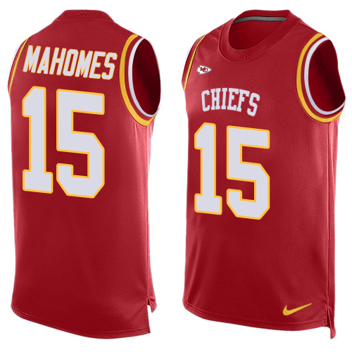 Nike Kansas City Chiefs #15 Patrick Mahomes Red Team Color Men’s Stitched NFL Limited Tank Top Jersey