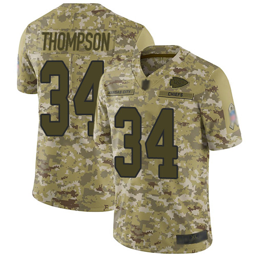 Nike Kansas City Chiefs #34 Darwin Thompson Camo Men’s Stitched NFL Limited 2018 Salute To Service Jersey