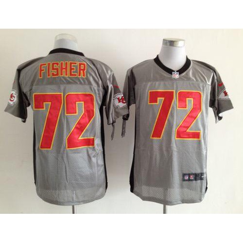 Nike Kansas City Chiefs #72 Eric Fisher Grey Shadow Men’s Stitched NFL Elite Jersey