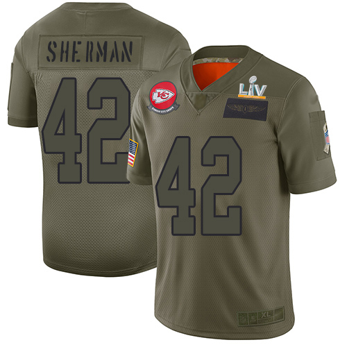 Nike Kansas City Chiefs #42 Anthony Sherman Camo Men’s Super Bowl LV Bound Stitched NFL Limited 2019 Salute To Service Jersey