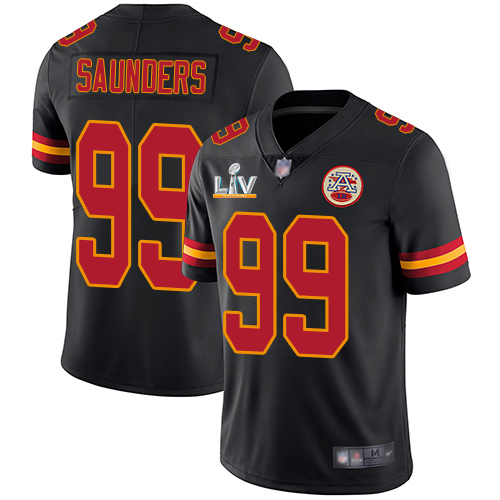 Nike Kansas City Chiefs No99 Khalen Saunders Gold Youth Super Bowl LV Bound Stitched NFL Limited Inverted Legend Jersey
