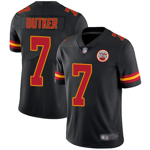 Nike Kansas City Chiefs #7 Harrison Butker Black Men’s Stitched NFL Limited Rush Jersey