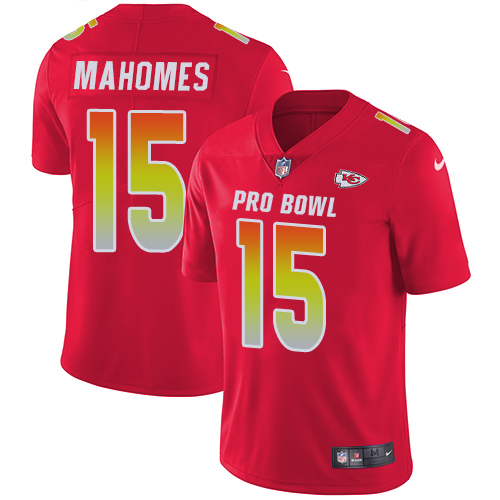 Nike Kansas City Chiefs #15 Patrick Mahomes Red Men’s Stitched NFL Limited AFC 2019 Pro Bowl Jersey