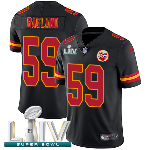 Nike Kansas City Chiefs #59 Reggie Ragland Black Super Bowl LIV 2020 Men’s Stitched NFL Limited Rush Jersey
