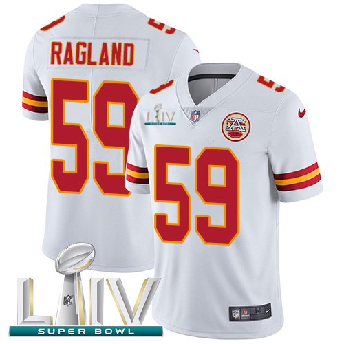 Nike Kansas City Chiefs #59 Reggie Ragland White Super Bowl LIV 2020 Men’s Stitched NFL Vapor Untouchable Limited Jersey