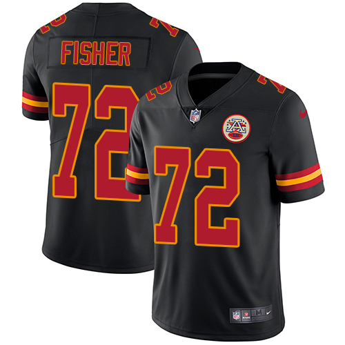 Nike Kansas City Chiefs #72 Eric Fisher Black Men’s Stitched NFL Limited Rush Jersey