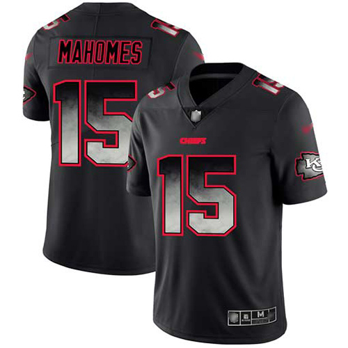 Nike Kansas City Chiefs #15 Patrick Mahomes Black Men’s Stitched NFL Vapor Untouchable Limited Smoke Fashion Jersey