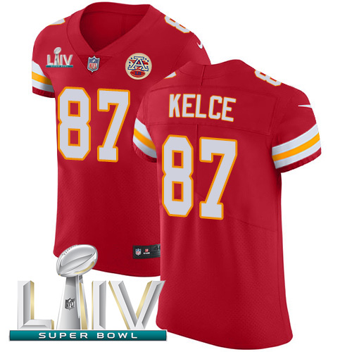 Nike Kansas City Chiefs #87 Travis Kelce Red Super Bowl LIV 2020 Team Color Men’s Stitched NFL Vapor Untouchable Elite Jersey