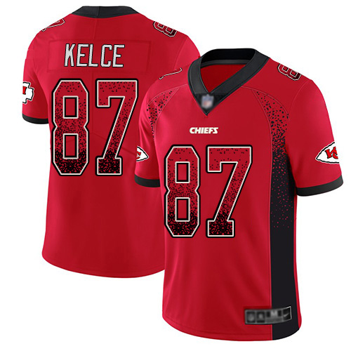 Nike Kansas City Chiefs #87 Travis Kelce Red Team Color Men’s Stitched NFL Limited Rush Drift Fashion Jersey
