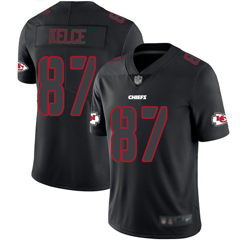 Nike Kansas City Chiefs #87 Travis Kelce Black Men’s Stitched NFL Limited Rush Impact Jersey