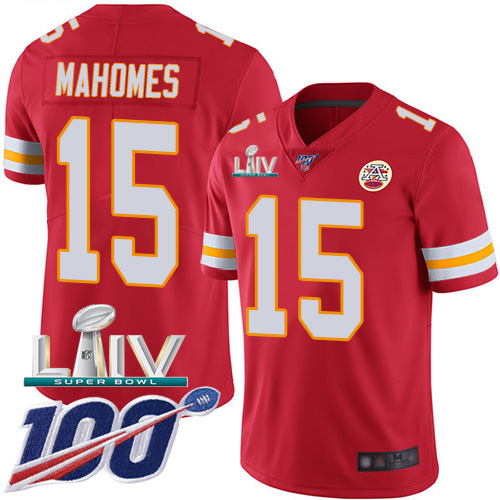 Nike Kansas City Chiefs #15 Patrick Mahomes Red Super Bowl LIV 2020 Team Color Men’s Stitched NFL 100th Season Vapor Untouchable Limited Jersey
