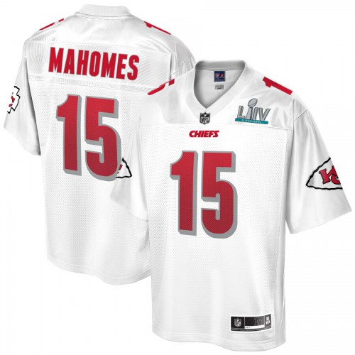 Men’s Kansas City Chiefs #15 Patrick Mahomes NFL Pro Line White Super Bowl LIV Champions Jersey