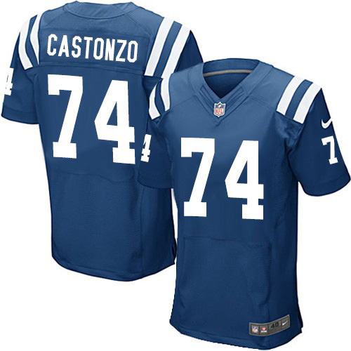 Nike Indianapolis Colts No74 Anthony Castonzo Royal Blue Men's Stitched NFL Limited Rush 100th Season Jersey