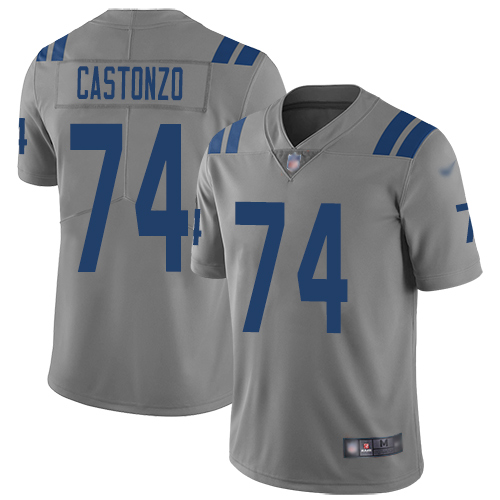 Nike Indianapolis Colts No74 Anthony Castonzo Gray Youth Stitched NFL Limited Inverted Legend Jersey