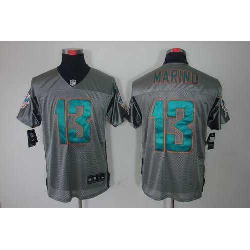 Nike Miami Dolphins #13 Dan Marino Grey Shadow Men’s Stitched NFL Elite Jersey