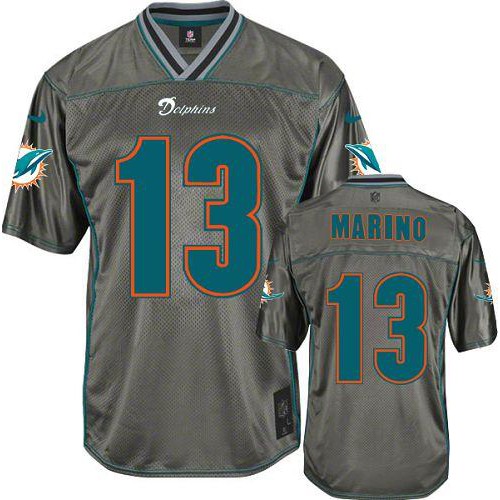 Nike Miami Dolphins #13 Dan Marino Grey Men’s Stitched NFL Elite Vapor Jersey