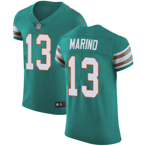 Nike Miami Dolphins #13 Dan Marino Aqua Green Alternate Men’s Stitched NFL Vapor Untouchable Elite Jersey