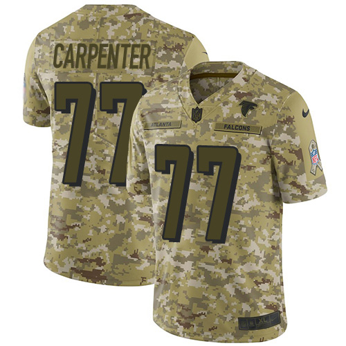 Nike Atlanta Falcons No77 James Carpenter Olive Men's Stitched NFL Limited 2017 Salute To Service Jersey