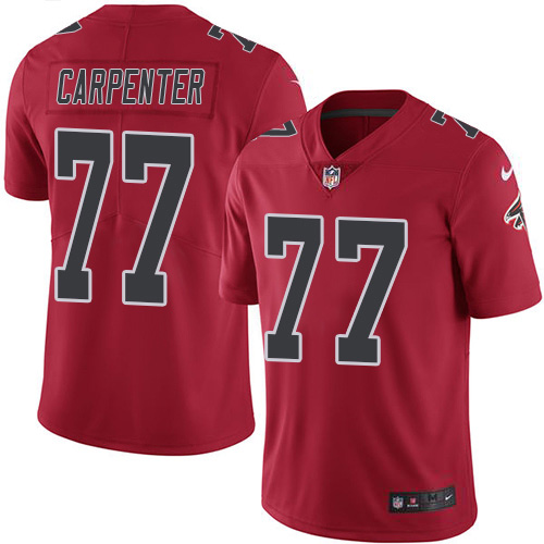 Nike Atlanta Falcons No77 James Carpenter White Men's Stitched NFL Vapor Untouchable Elite Jersey