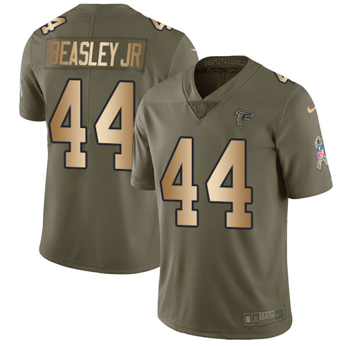 Nike Atlanta Falcons #44 Vic Beasley Jr Olive/Gold Men’s Stitched NFL Limited 2017 Salute To Service Jersey