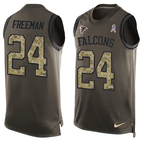 Nike Atlanta Falcons No24 Devonta Freeman Green Men's Stitched NFL Limited Salute To Service Tank Top Jersey