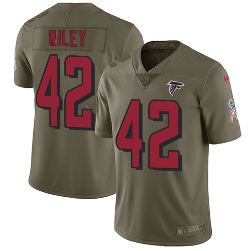 Nike Atlanta Falcons No42 Duke Riley Olive/Camo Youth Stitched NFL Limited 2017 Salute to Service Jersey