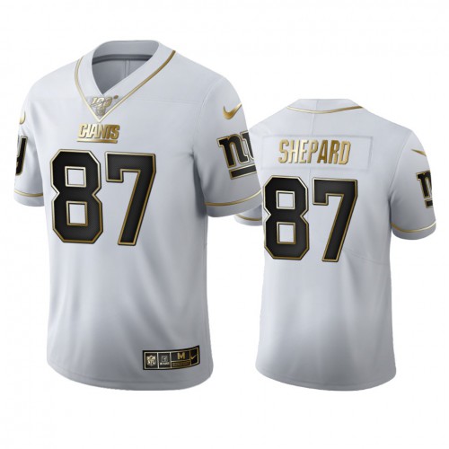 New York New York Giants #87 Sterling Shepard Men’s Nike White Golden Edition Vapor Limited NFL 100 Jersey