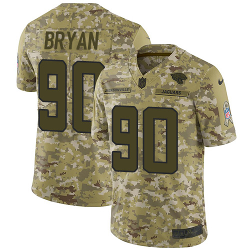 Nike Jacksonville Jaguars No90 Taven Bryan Camo Men's Stitched NFL Limited 2018 Salute To Service Jersey