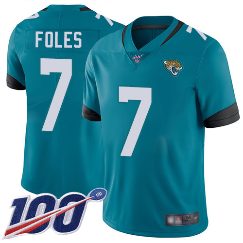 Nike Jacksonville Jaguars #7 Nick Foles Teal Green Alternate Men’s Stitched NFL 100th Season Vapor Limited Jersey