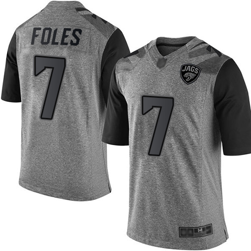 Nike Jacksonville Jaguars #7 Nick Foles Gray Men’s Stitched NFL Limited Gridiron Gray Jersey