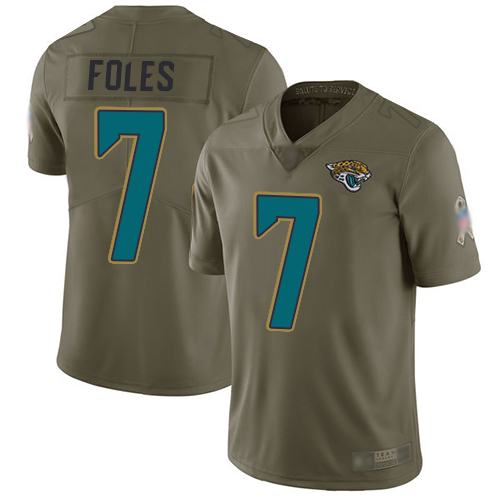 Nike Jacksonville Jaguars #7 Nick Foles Olive Men’s Stitched NFL Limited 2017 Salute to Service Jersey