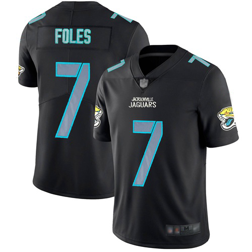 Nike Jacksonville Jaguars #7 Nick Foles Black Men’s Stitched NFL Limited Rush Impact Jersey
