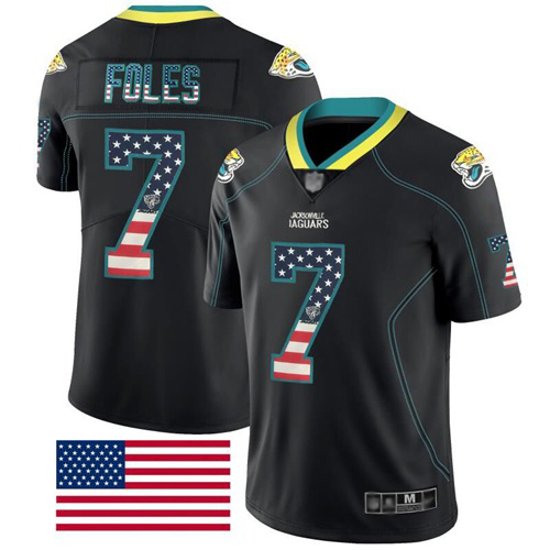 Nike Jacksonville Jaguars #7 Nick Foles Black Men’s Stitched NFL Limited Rush USA Flag Jersey