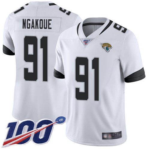 Nike Jacksonville Jaguars #91 Yannick Ngakoue White Men’s Stitched NFL 100th Season Vapor Limited Jersey