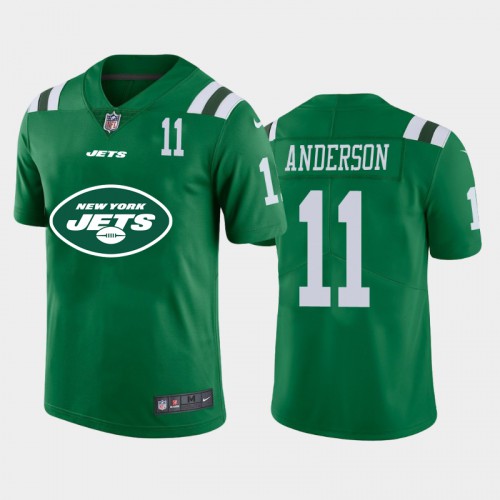 New York New York Jets #11 Robby Anderson Green Men’s Nike Big Team Logo Player Vapor Limited NFL Jersey