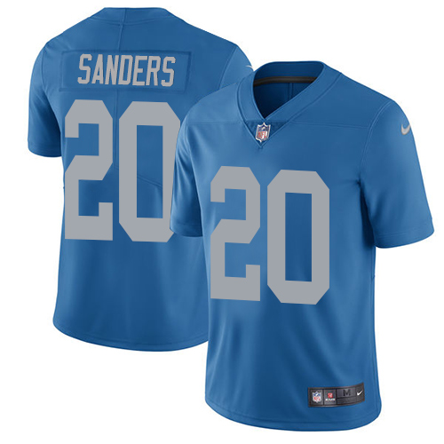 Nike Detroit Lions #20 Barry Sanders Blue Throwback Men’s Stitched NFL Vapor Untouchable Limited Jersey