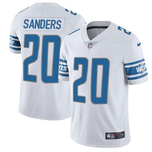 Nike Detroit Lions #20 Barry Sanders White Men’s Stitched NFL Vapor Untouchable Limited Jersey