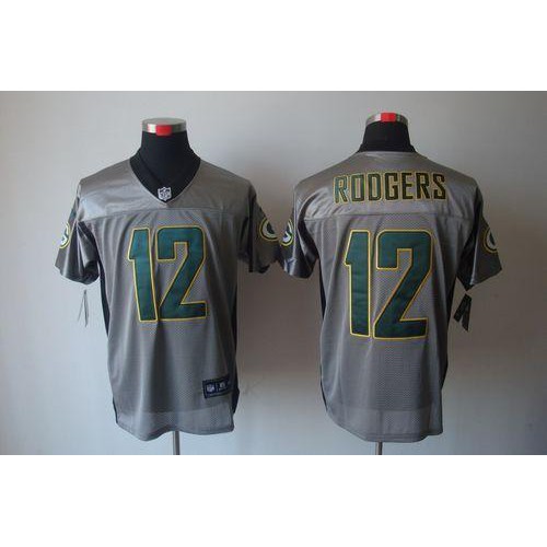 Nike Green Bay Packers #12 Aaron Rodgers Grey Shadow Men’s Stitched NFL Elite Jersey