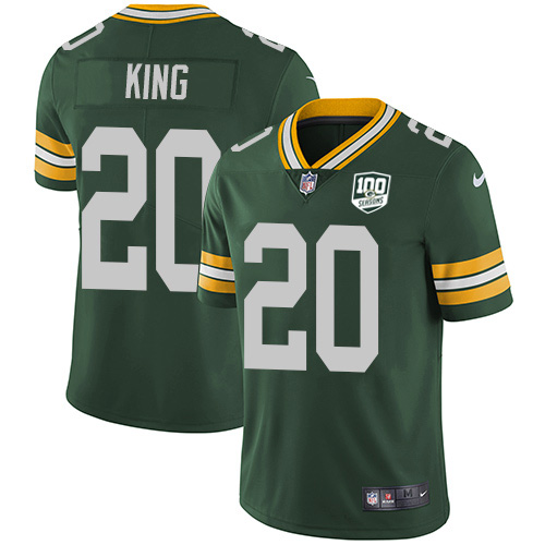 Nike Green Bay Packers #20 Kevin King Green Team Color Men’s 100th Season Stitched NFL Vapor Untouchable Limited Jersey