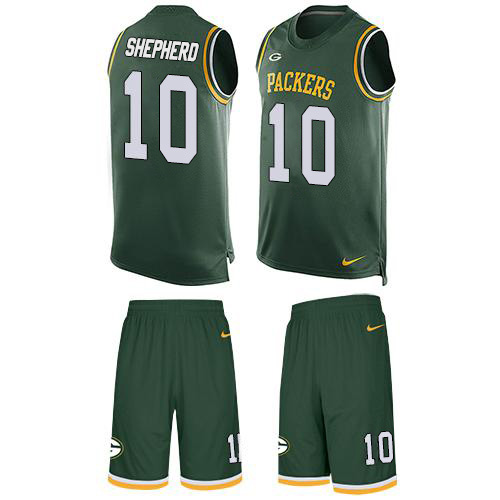Nike Green Bay Packers #10 Darrius Shepherd Green Team Color Men’s Stitched NFL Limited Tank Top Suit Jersey