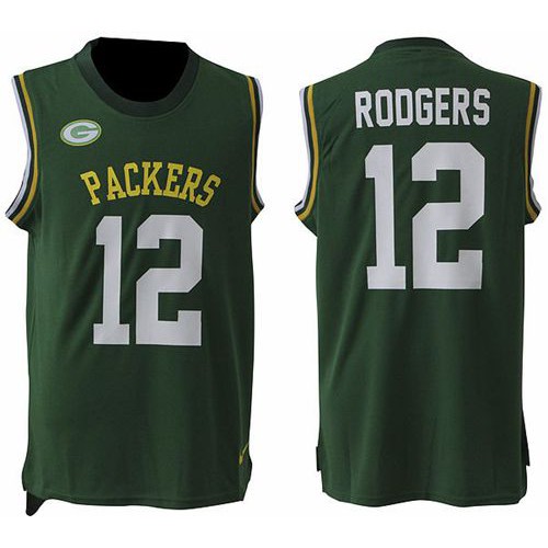Nike Green Bay Packers #12 Aaron Rodgers Green Team Color Men’s Stitched NFL Limited Tank Top Jersey