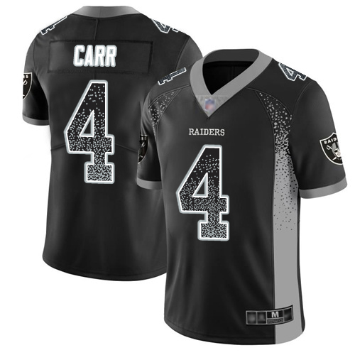 Nike Las Vegas Raiders #4 Derek Carr Black Team Color Men’s Stitched NFL Limited Rush Drift Fashion Jersey