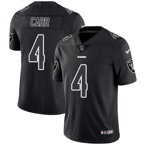 Nike Las Vegas Raiders #4 Derek Carr Black Men’s Stitched NFL Limited Rush Impact Jersey
