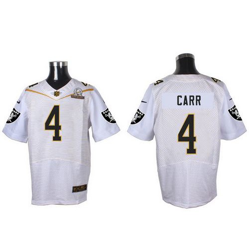 Nike Las Vegas Raiders #4 Derek Carr White 2016 Pro Bowl Men’s Stitched NFL Elite Jersey