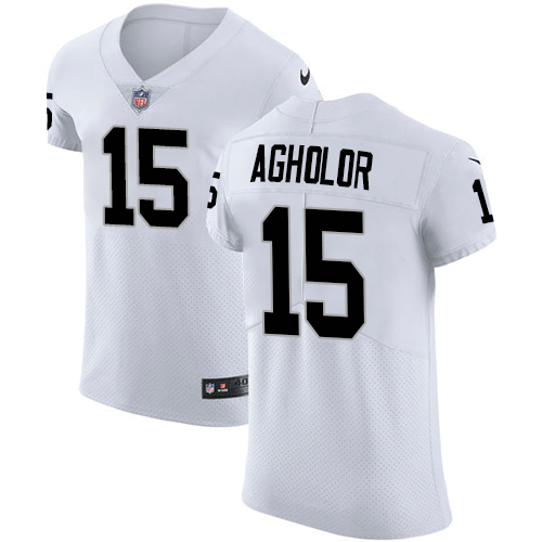 Nike Las Vegas Raiders #15 Nelson Agholor White Men’s Stitched NFL New Elite Jersey
