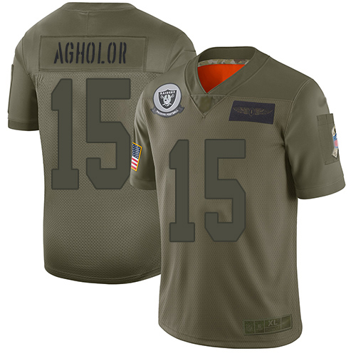Nike Las Vegas Raiders #15 Nelson Agholor Camo Men’s Stitched NFL Limited 2019 Salute To Service Jersey