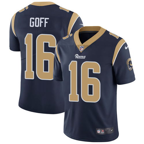Nike Los Angeles Rams #16 Jared Goff Navy Blue Team Color Men’s Stitched NFL Vapor Untouchable Limited Jersey
