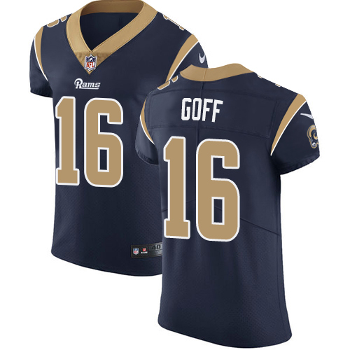Nike Los Angeles Rams #16 Jared Goff Navy Blue Team Color Men’s Stitched NFL Vapor Untouchable Elite Jersey